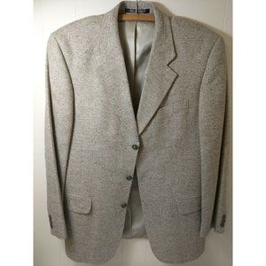 Bachrach Men's Brown Silk 3 Button Lined Blazer